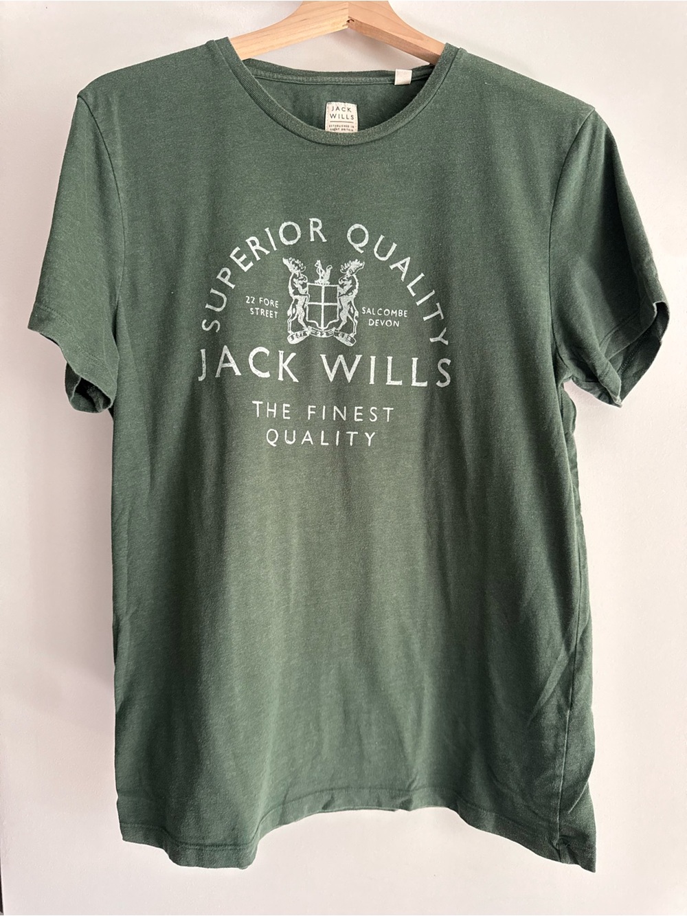 Jack Wills Forest Green Crew Neck Logo Tee